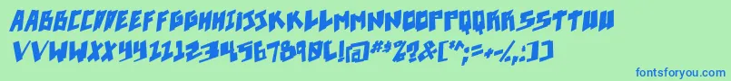 Pixelpunk boldital Font – Blue Fonts on Green Background