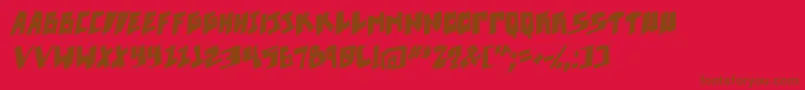 Pixelpunk boldital Font – Brown Fonts on Red Background