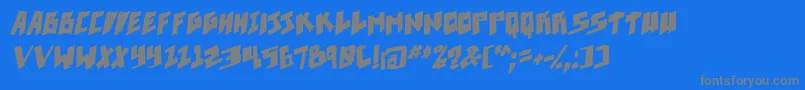 Pixelpunk boldital Font – Gray Fonts on Blue Background