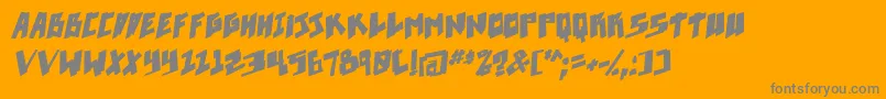 Pixelpunk boldital Font – Gray Fonts on Orange Background