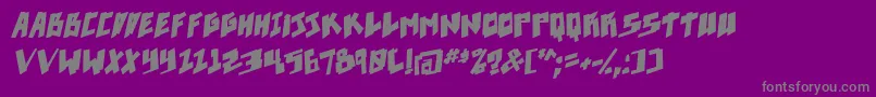 Pixelpunk boldital Font – Gray Fonts on Purple Background