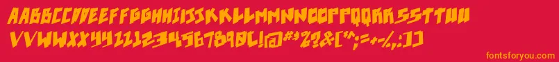 Pixelpunk boldital Font – Orange Fonts on Red Background