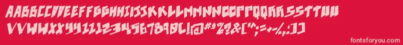Pixelpunk boldital Font – Pink Fonts on Red Background