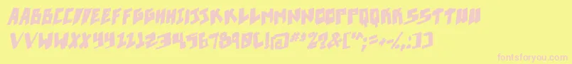 Pixelpunk boldital Font – Pink Fonts on Yellow Background