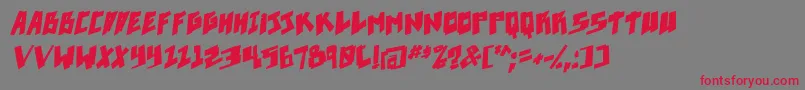 Pixelpunk boldital Font – Red Fonts on Gray Background