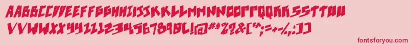 Pixelpunk boldital Font – Red Fonts on Pink Background