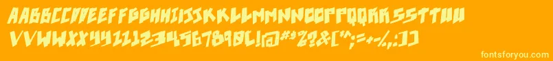 Pixelpunk boldital Font – Yellow Fonts on Orange Background