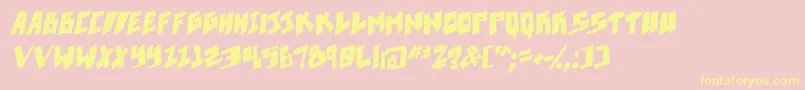 Pixelpunk boldital Font – Yellow Fonts on Pink Background