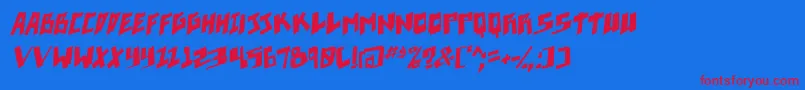 Czcionka Pixelpunk ital – czerwone czcionki na niebieskim tle