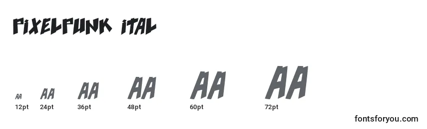 Pixelpunk ital Font Sizes