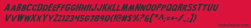 BronicItalic Font – Black Fonts on Red Background