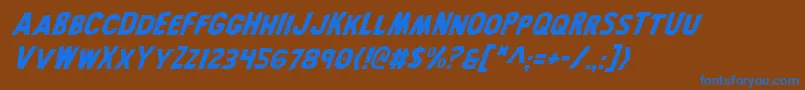 フォントBronicItalic – 茶色の背景に青い文字