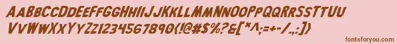 BronicItalic Font – Brown Fonts on Pink Background
