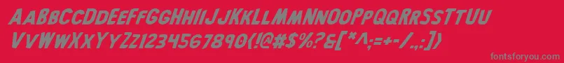 BronicItalic-Schriftart – Graue Schriften auf rotem Hintergrund