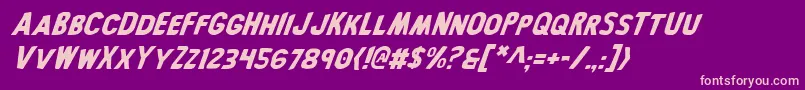 BronicItalic Font – Pink Fonts on Purple Background