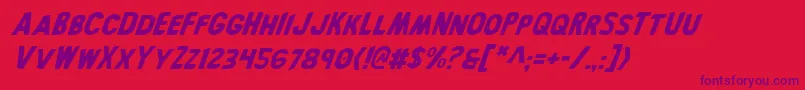 フォントBronicItalic – 赤い背景に紫のフォント