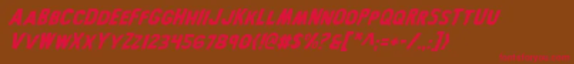 BronicItalic Font – Red Fonts on Brown Background