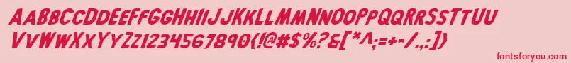 BronicItalic Font – Red Fonts on Pink Background