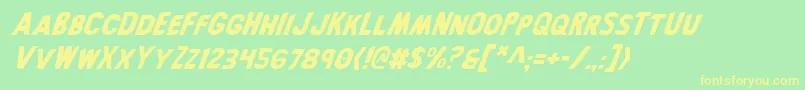 BronicItalic Font – Yellow Fonts on Green Background