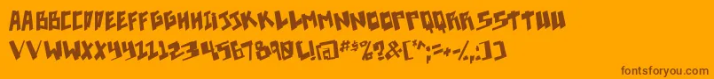 Pixelpunk Font – Brown Fonts on Orange Background