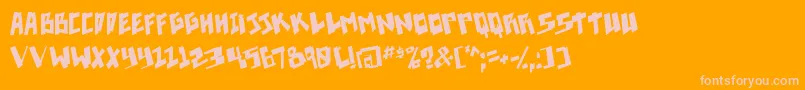 Pixelpunk Font – Pink Fonts on Orange Background