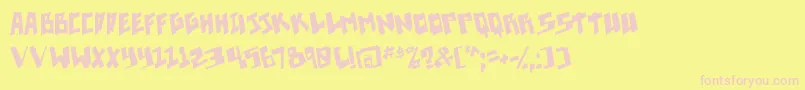Pixelpunk Font – Pink Fonts on Yellow Background