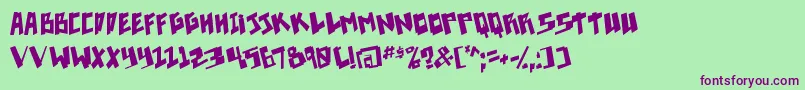 Czcionka Pixelpunk – fioletowe czcionki na zielonym tle