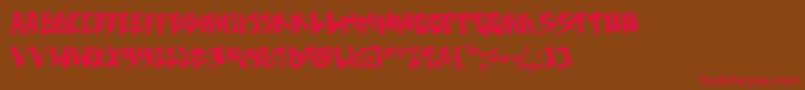 Czcionka Pixelpunk – czerwone czcionki na brązowym tle