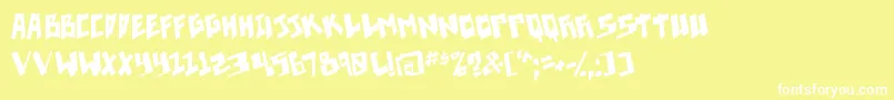 Fonte Pixelpunk – fontes brancas em um fundo amarelo