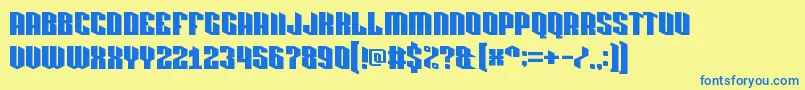 pixlashed 15 Font – Blue Fonts on Yellow Background