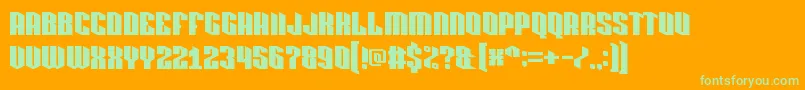 pixlashed 15 Font – Green Fonts on Orange Background