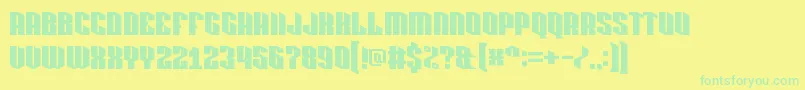 pixlashed 15 Font – Green Fonts on Yellow Background