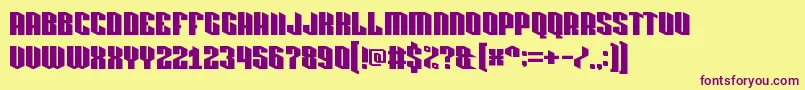 pixlashed 15 Font – Purple Fonts on Yellow Background