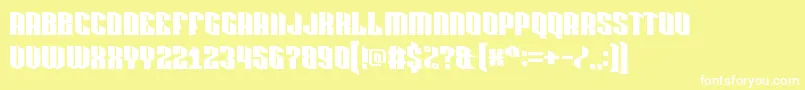 pixlashed 15 Font – White Fonts on Yellow Background