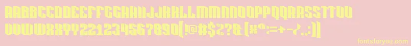 pixlashed 15 Font – Yellow Fonts on Pink Background
