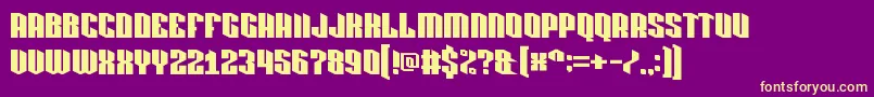 pixlashed 15 Font – Yellow Fonts on Purple Background