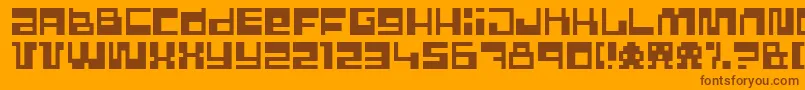 Pixlpowr-fontti – ruskeat fontit oranssilla taustalla
