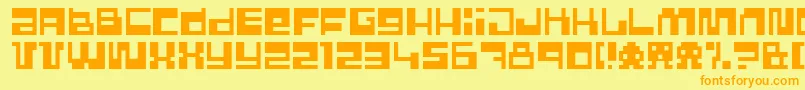 Pixlpowr Font – Orange Fonts on Yellow Background
