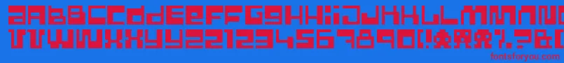 Pixlpowr Font – Red Fonts on Blue Background