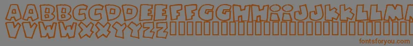 PIZZADUDEFATOUTLINE Font – Brown Fonts on Gray Background