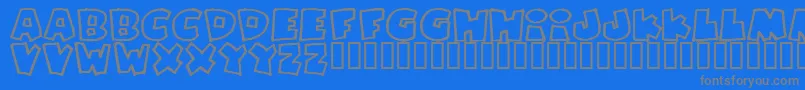 PIZZADUDEFATOUTLINE Font – Gray Fonts on Blue Background