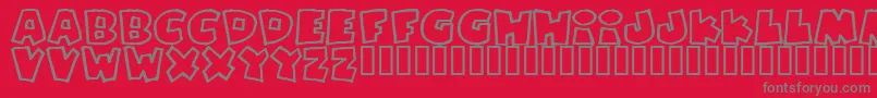 PIZZADUDEFATOUTLINE Font – Gray Fonts on Red Background