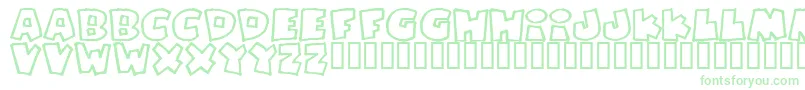 PIZZADUDEFATOUTLINE Font – Green Fonts on White Background