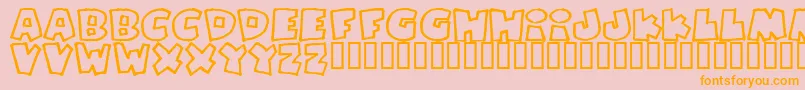 PIZZADUDEFATOUTLINE Font – Orange Fonts on Pink Background