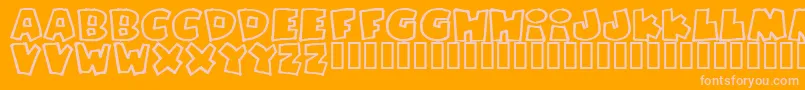 フォントPIZZADUDEFATOUTLINE – オレンジの背景にピンクのフォント