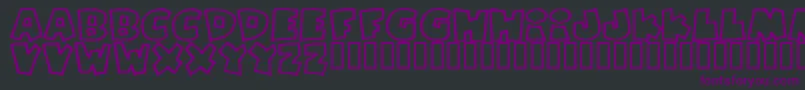 PIZZADUDEFATOUTLINE-fontti – violetit fontit mustalla taustalla