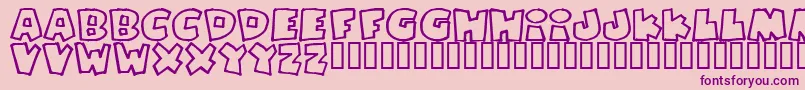 PIZZADUDEFATOUTLINE Font – Purple Fonts on Pink Background
