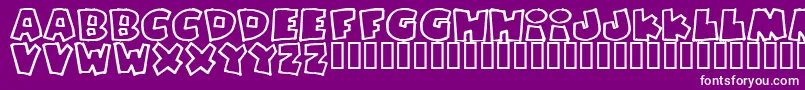 PIZZADUDEFATOUTLINE Font – White Fonts on Purple Background