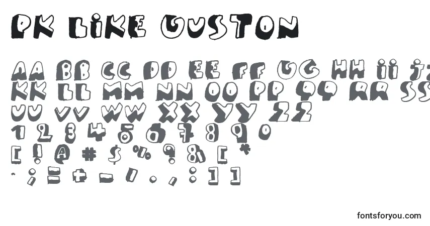 A fonte Pk like Guston – alfabeto, números, caracteres especiais