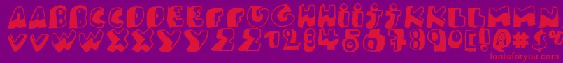 Pk like Guston Font – Red Fonts on Purple Background